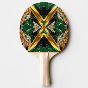Ping pong paddle with Jamaican Colours