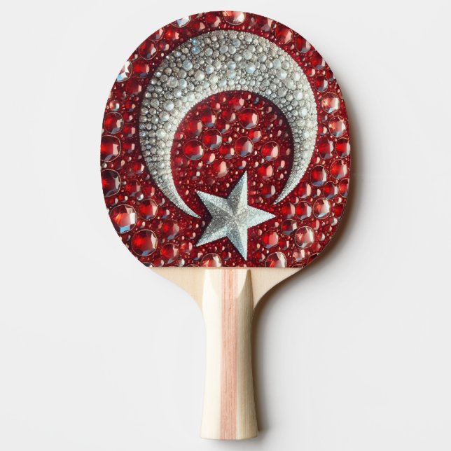 Ping pong paddle with Turkish Colours (Back)