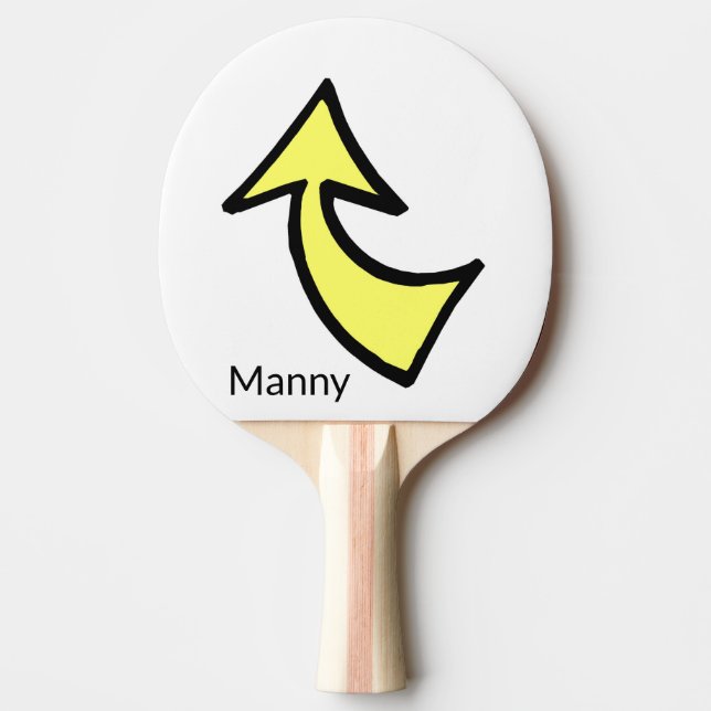 Ping Pong Paddle Yellow Arrow (Front)