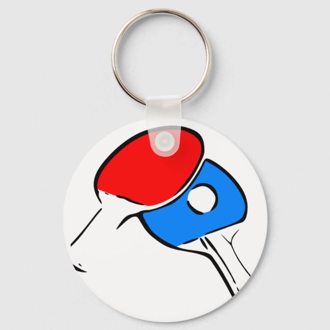 Ping Pong Paddles & Ball Keychain (Front)