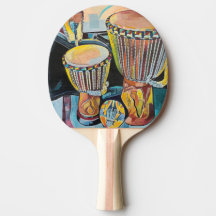 Ping Pong Paddles With Djembe Drums
