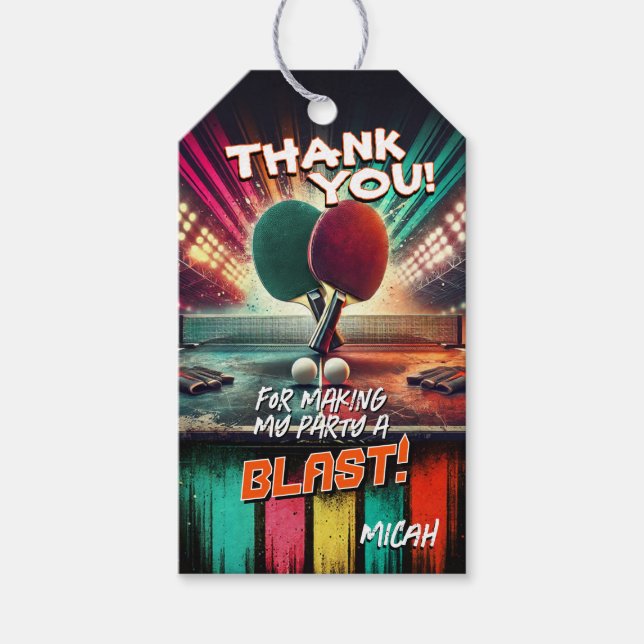 Ping Pong party favour tag (Front)