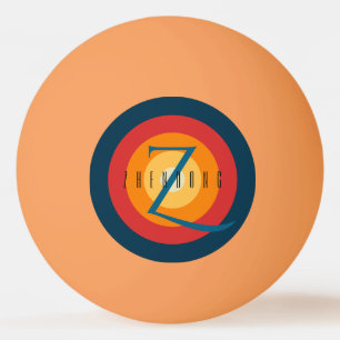 Ping Pong Personalized Editable Name Initial Cute Ball