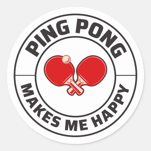 Ping Pong Player Table Tennis Coach Classic Round Sticker (Front)