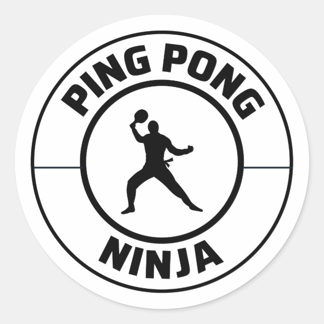 Ping Pong Player Table Tennis Coach Classic Round Sticker (Front)