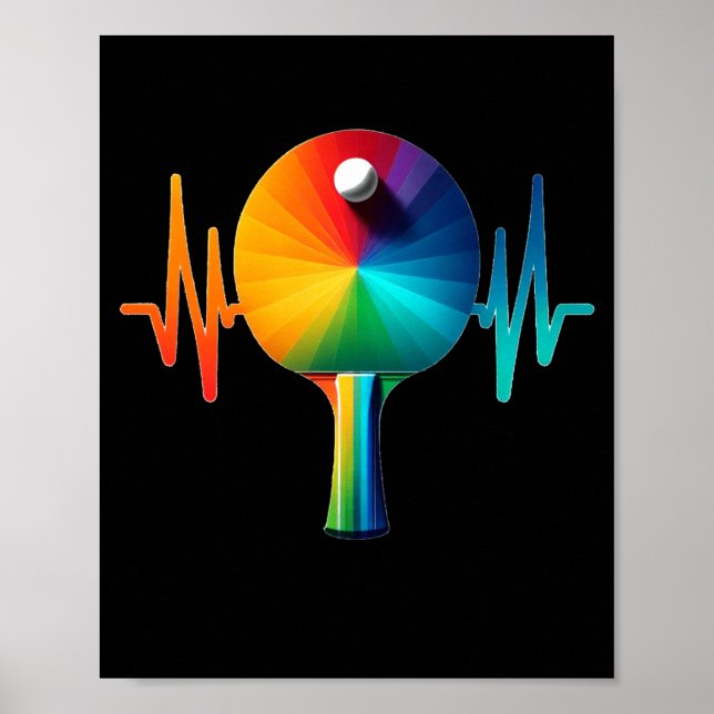 Ping pong pulse table tennis heartbeat ekg long poster (Front)