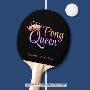 Ping Pong Queen Black Pink Name Ping Pong Paddle