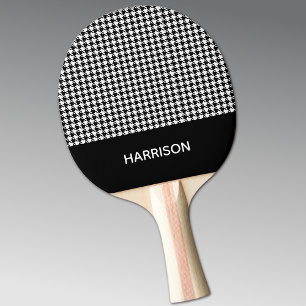 Ping Pong Raquette de ping-pong à carreaux noir et blanc cla