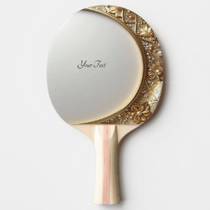 Ping Pong Raquette de ping-pong dorée ornée