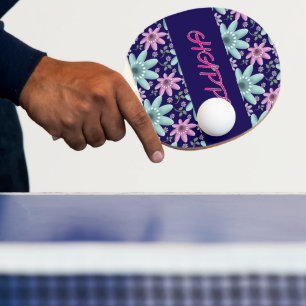 Ping Pong Raquette de ping-pong florale personnalisée