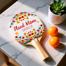 Raquette de ping-pong maman jardin de printemps jo