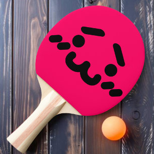 Ping Pong Raquette de ping-pong rose visage mignon maladroit
