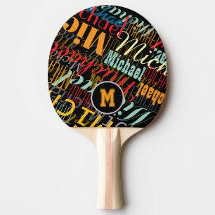 Ping Pong Raquette de tennis de table Couleurs Cool - Monogr