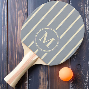 Ping Pong Rayure Monogramme Couleur Gris Colombe Raquette de