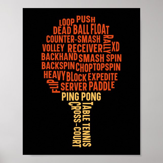 Ping Pong Table Tennis Backhand Backspin Block Poster (Front)