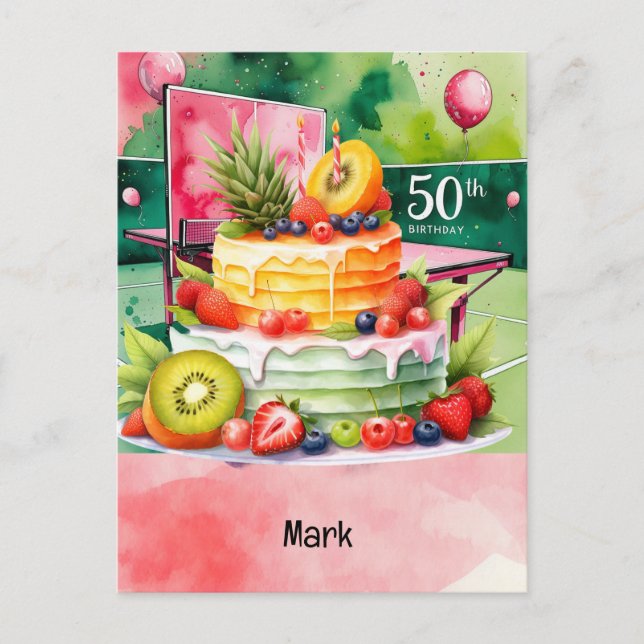  Ping pong Table Tennis Birthday Card (Front)