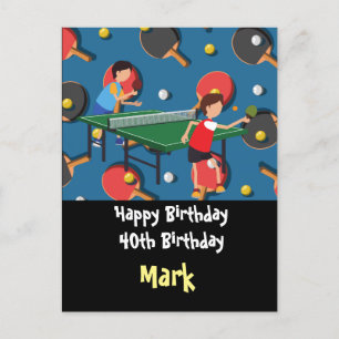 Ping pong Table Tennis Birthday Card