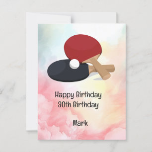 Ping pong Table Tennis Carte Anniversaire