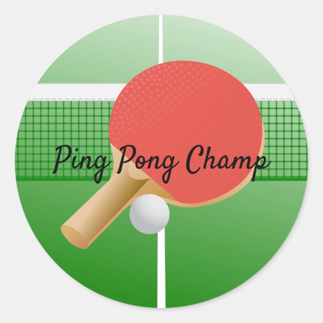 Ping Pong Table Tennis Design Classic Round Sticker (Front)