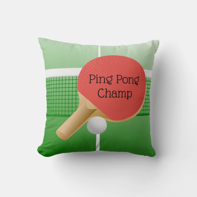 Ping Pong Table Tennis Design Throw Pillow (Front)