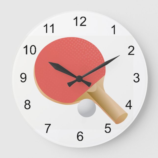 Ping Pong Table Tennis Design Wall Horloge (Recto)