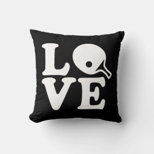 Ping pong table tennis love  throw pillow