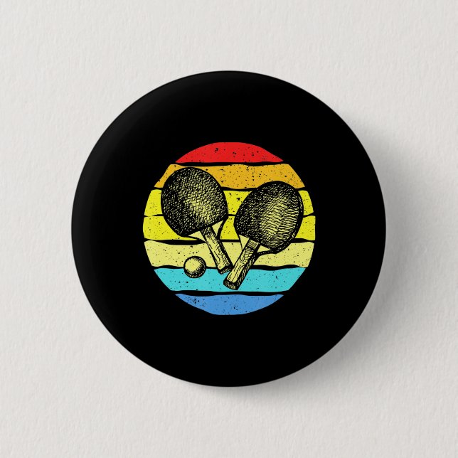 Ping Pong Table Tennis Lovers Retro  2 Inch Round Button (Front)