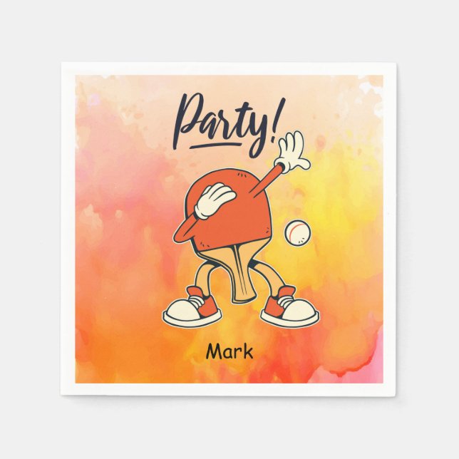 Ping Pong Table Tennis  party  funny  Napkin (Front)