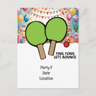 Ping Pong Table Tennis Party invitation  Postcard