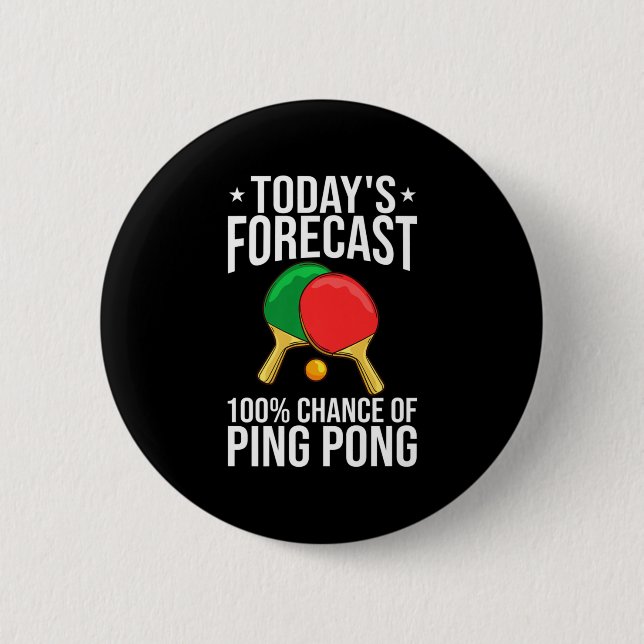 Ping Pong Table Tennis Player Balls Paddle Game   2 Inch Round Button (Front)