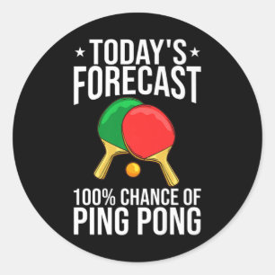 Ping Pong Table Tennis Player Balls Paddle Game   Classic Round Sticker