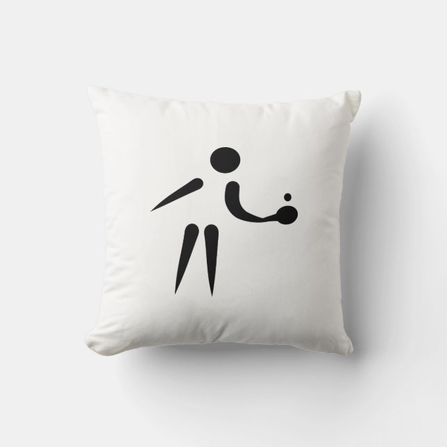 Ping Pong table tennis player Throw Pillow (Front)