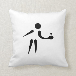 Ping Pong table tennis player Throw Pillow