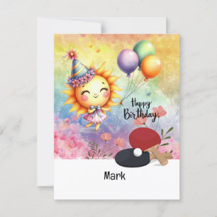Ping pong Table Tennis thème carte d'anniversaire