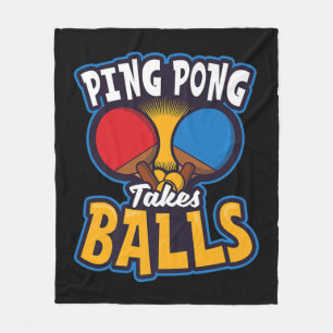 Ping Pong Takes Balls Design Table Tennis Fleece Blanket