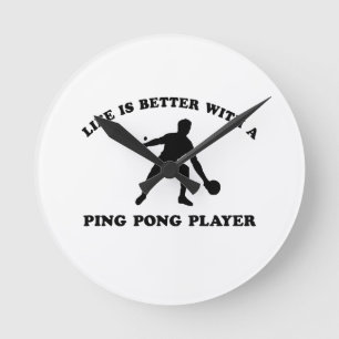 Ping Pong Vector Design Round Clock