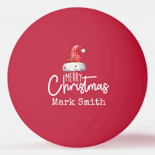 Ping Pong with Santa hat Merry Christmas Ball