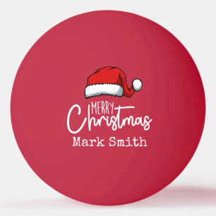 Ping Pong with Santa hat Merry Christmas Ball