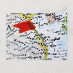 Pingle de carte placée à Shanghai, Chine sur la ca