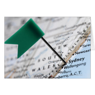 Pinglette de carte placée à Sydney, Australie sur