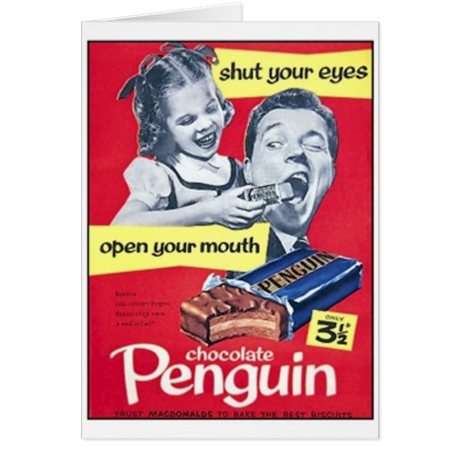 Pingouin au chocolat Annonce vintage (Devant)