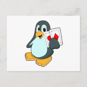 Pingouin avec cartes Poker