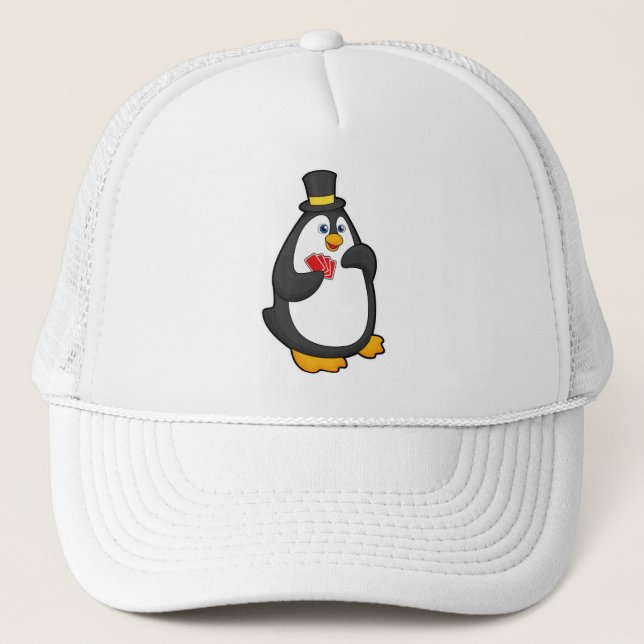 Pingouin avec Casquette au Poker avec cartes de Po (Devant)