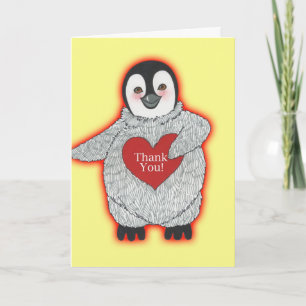 Pingouin avec un Merci du coeur