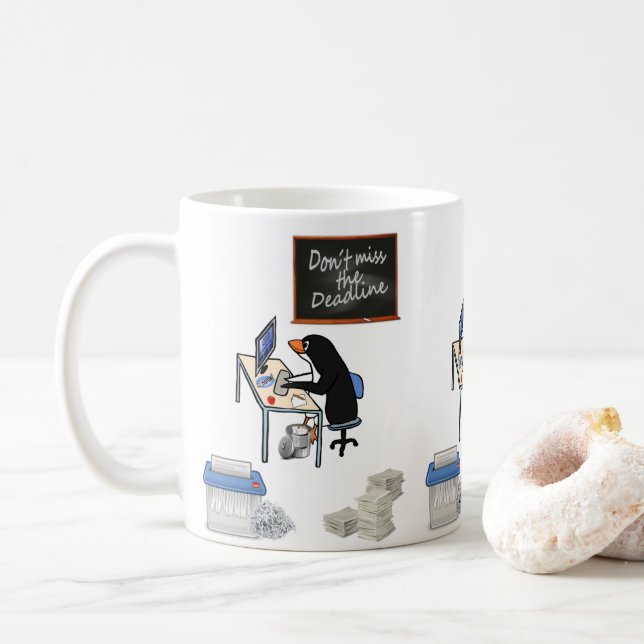 Pingouin - date limite Mug (Avec donut)