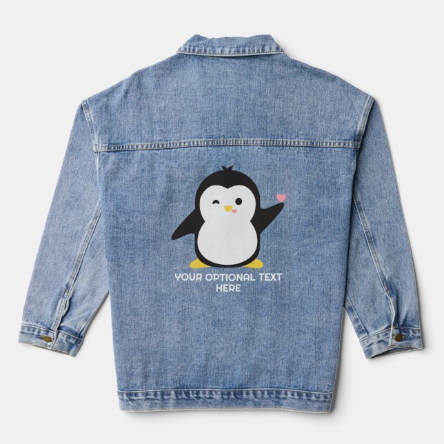 Pingouin de découpe de texte personnalisé (Verso)