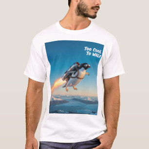 Pingouin drôle avec un T-shirt Jetpack