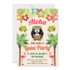 Pingouin hawaïen mignon | Luau Invitation de fête 
