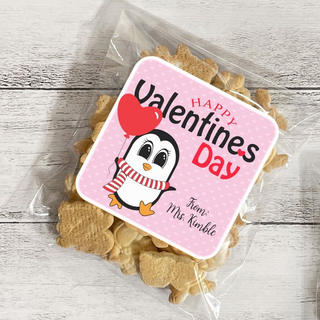 Pingouin mignon avec Sticker Valentine Balloon (Créateur téléchargé)