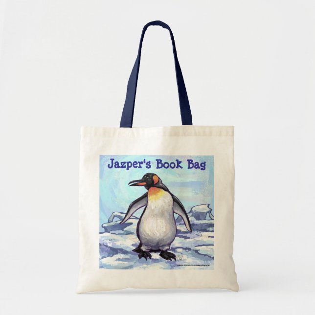 Pingouin mignon Livre personnalisé sac (Devant)
